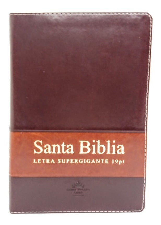 Biblia Reina Valera 1960 Super Gigante índice Duotono Marrón Cierre