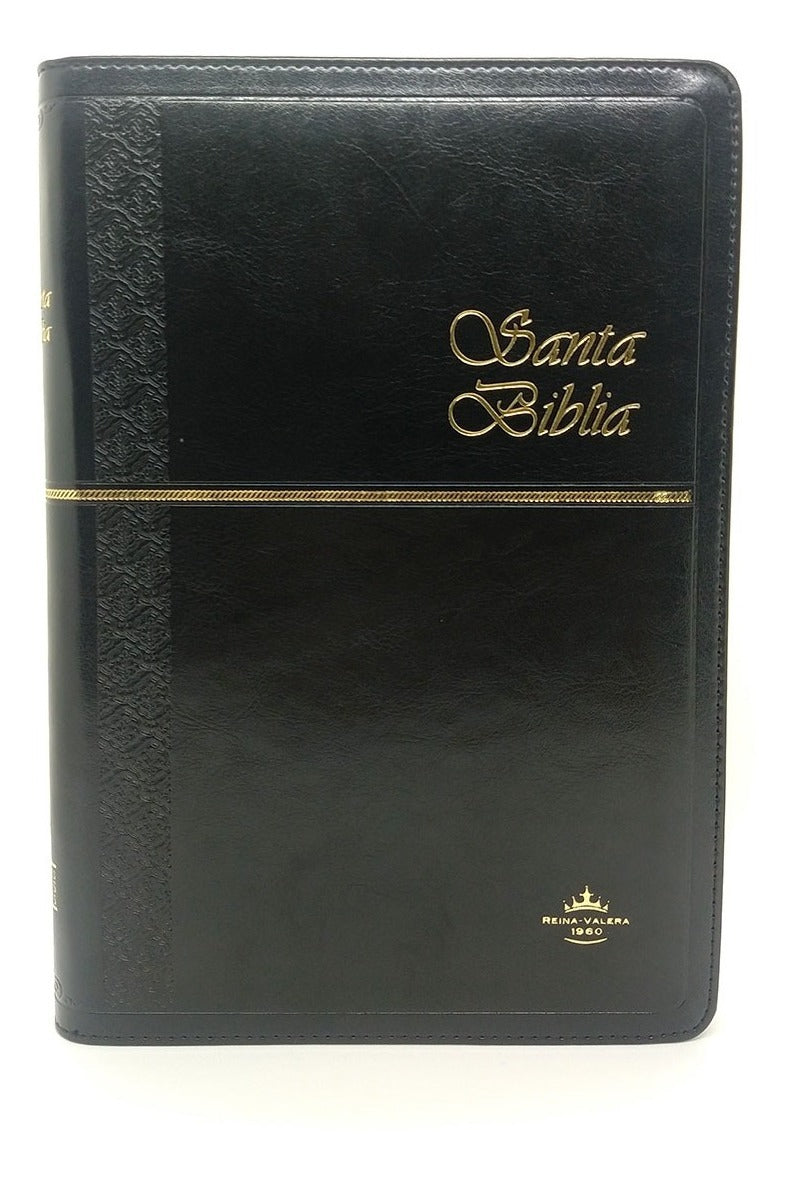 Biblia Reina Valera 1960 Ultrafina Cierre Simil Piel Negro