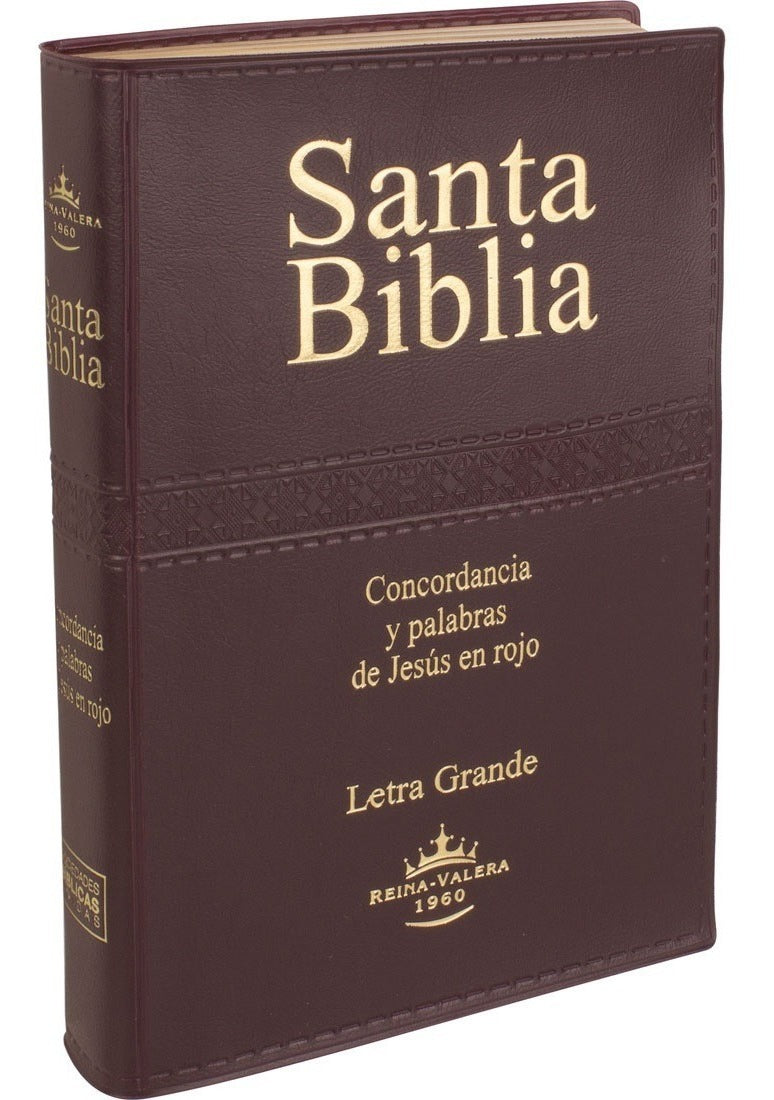 Biblia Reina Valera 1960 Letra Grande Concordancia PJR Vinilica marrón