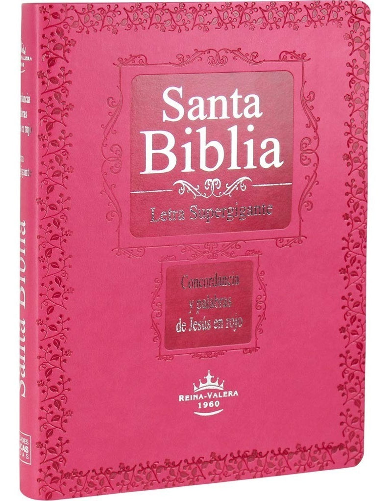 Biblia Letra Super Gigante índice Ecocuero Rosa Rv1960