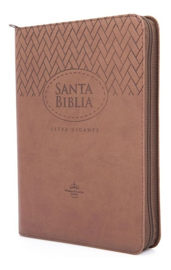 Biblia Letra Gigante Con Cierre Cafe Reina Valera 1960
