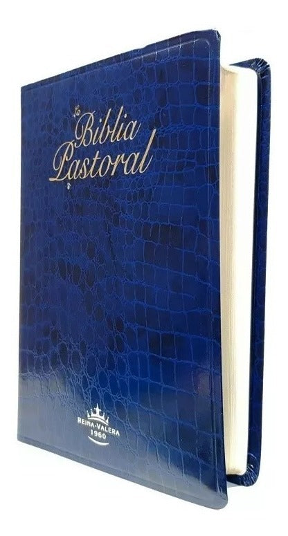 Biblia Pastoral Simil Piel Azul Letra Grande Reina Valera 1960