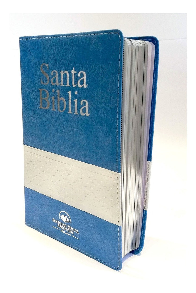Biblia Argentina Celeste Blanca Canto Plateado Reina Valera 1960