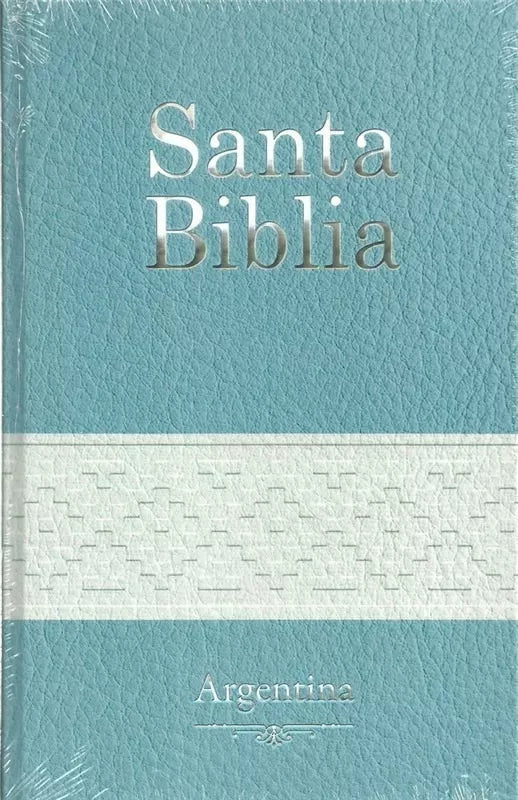 Biblia Reina Valera 1960 Letra Grande PJR Argentina Celeste y Blanca Tapa Dura