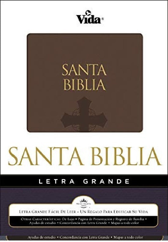 Biblia Reina Valera 1960 Letra Grande Piel Italiana Marrón