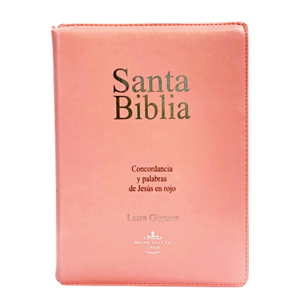 Biblia Reina Valera 1960 Letra Gigante Cierre Palabras de Jesús en rojo Concordancia Rosa